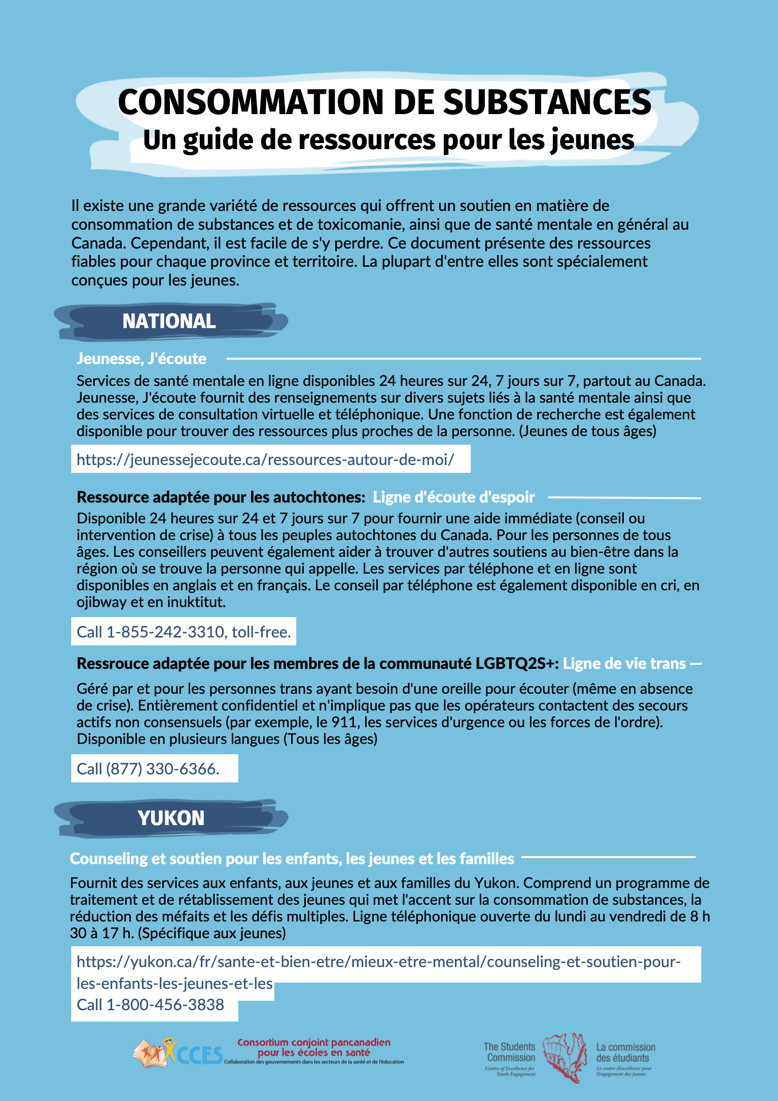 Huit tasses de café : Liste de ressources pour les jeunes de la 9e à la 12e année (Secondaire 3 à 5)